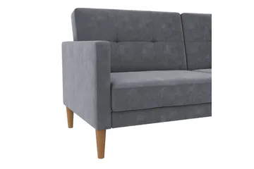 Sovesofa Lilly Antrasitt, Fløyel - Antrasitt, Fløyel - Møbler - Sofaer - Sovesofaer - 3 seters sovesofa