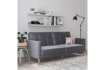 Sovesofa Lilly Antrasitt, Fløyel - Antrasitt, Fløyel - Møbler - Sofaer - Sovesofaer - 3 seters sovesofa