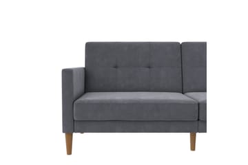 Sovesofa Lilly Antrasitt, Fløyel - Antrasitt, Fløyel - Møbler - Sofaer - Sovesofaer - 3 seters sovesofa