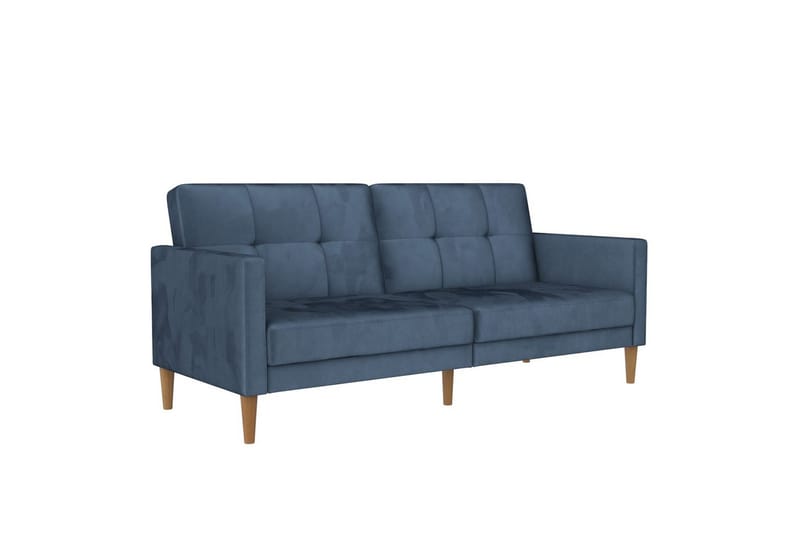Sovesofa Lilly Blå, Fløyel - Blå, Fløyel - Møbler - Sofaer - Sovesofaer - 3 seters sovesofa