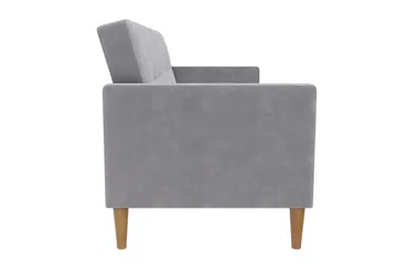 Sovesofa Lilly Lys grå, Fløyel - Lys grå, Fløyel - Møbler - Sofaer - Sovesofaer - 3 seters sovesofa