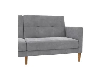 Sovesofa Lilly Lys grå, Fløyel - Lys grå, Fløyel - Møbler - Sofaer - Sovesofaer - 3 seters sovesofa