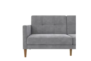 Sovesofa Lilly Lys grå, Fløyel - Lys grå, Fløyel - Møbler - Sofaer - Sovesofaer - 3 seters sovesofa