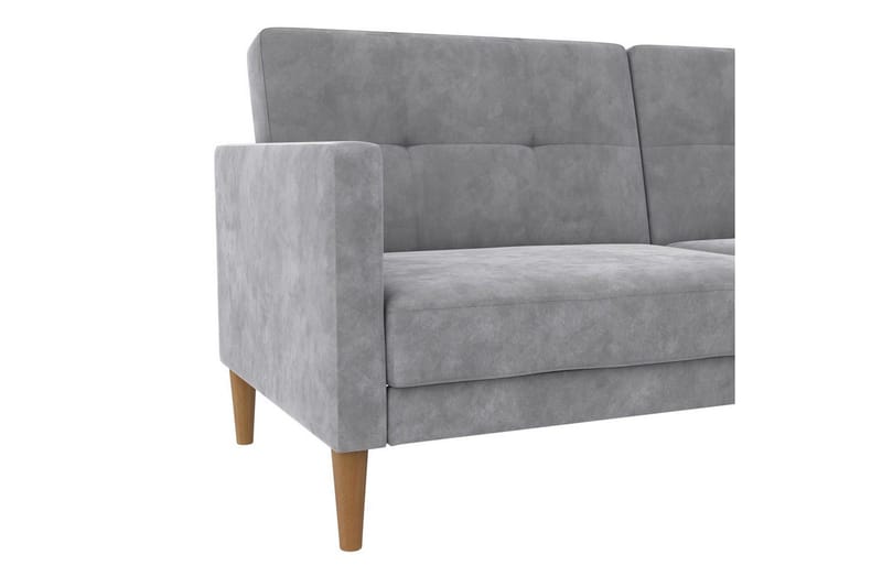 Sovesofa Lilly Lys grå, Fløyel - Lys grå, Fløyel - Møbler - Sofaer - Sovesofaer - 3 seters sovesofa