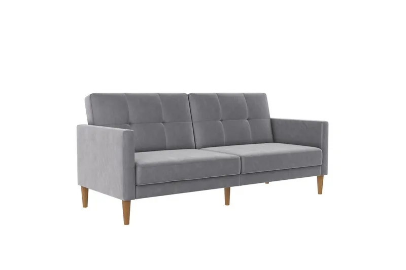 Sovesofa Lilly Lys grå, Fløyel, Lys grå, Fløyel