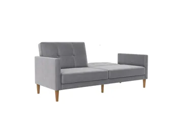 Sovesofa Lilly Lys grå, Fløyel - Lys grå, Fløyel - Møbler - Sofaer - Sovesofaer - 3 seters sovesofa