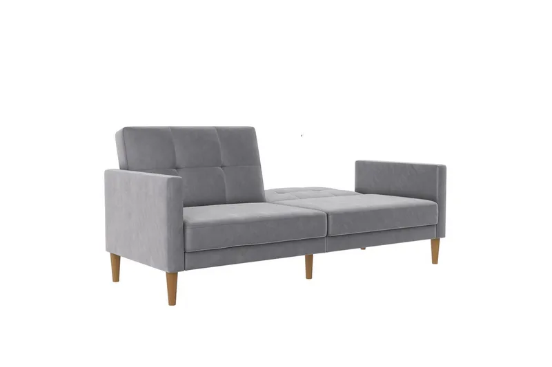 Sovesofa Lilly Lys grå, Fløyel - Lys grå, Fløyel - Møbler - Sofaer - Sovesofaer - 3 seters sovesofa