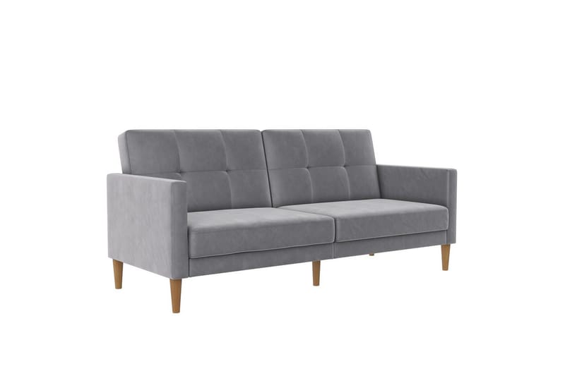Sovesofa Lilly Lys grå, Fløyel - Lys grå, Fløyel - Møbler - Sofaer - Sovesofaer - 3 seters sovesofa
