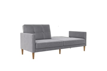 Sovesofa Lilly Lys grå, Fløyel - Lys grå, Fløyel - Møbler - Sofaer - Sovesofaer - 3 seters sovesofa
