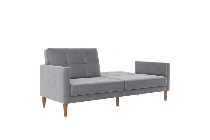 Sovesofa Lilly Lys grå, Fløyel - Lys grå, Fløyel - Møbler - Sofaer - Sovesofaer - 3 seters sovesofa
