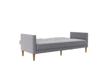 Sovesofa Lilly Lys grå, Fløyel - Lys grå, Fløyel - Møbler - Sofaer - Sovesofaer - 3 seters sovesofa