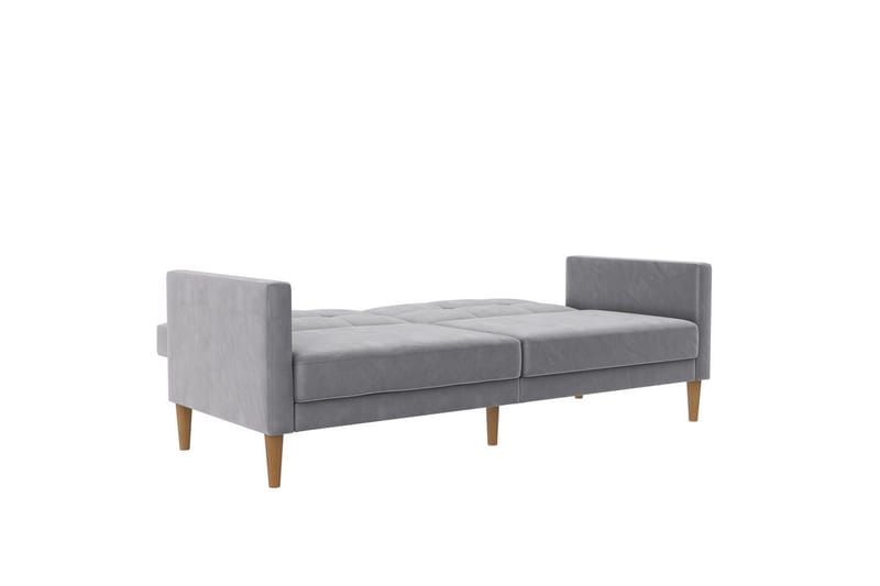 Sovesofa Lilly Lys grå, Fløyel - Lys grå, Fløyel - Møbler - Sofaer - Sovesofaer - 3 seters sovesofa