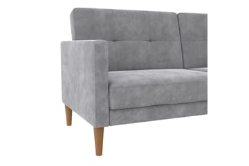Sovesofa Lilly Lys grå, Fløyel - Lys grå, Fløyel - Møbler - Sofaer - Sovesofaer - 3 seters sovesofa