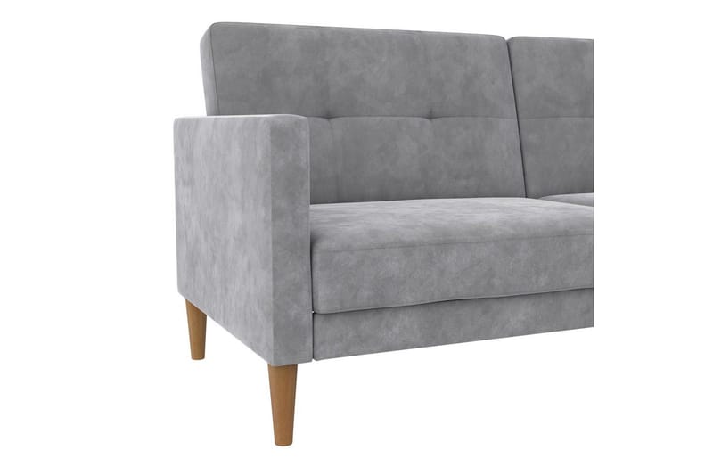 Sovesofa Lilly Lys grå, Fløyel - Lys grå, Fløyel - Møbler - Sofaer - Sovesofaer - 3 seters sovesofa