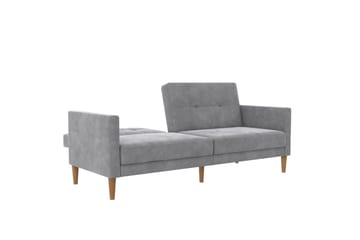 Sovesofa Lilly Lys grå, Fløyel - Lys grå, Fløyel - Møbler - Sofaer - Sovesofaer - 3 seters sovesofa