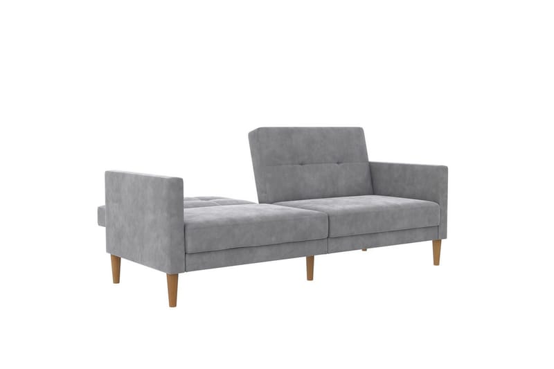 Sovesofa Lilly Lys grå, Fløyel - Lys grå, Fløyel - Møbler - Sofaer - Sovesofaer - 3 seters sovesofa