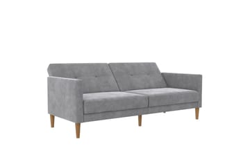 Sovesofa Lilly Lys grå, Fløyel - Lys grå, Fløyel - Møbler - Sofaer - Sovesofaer - 3 seters sovesofa