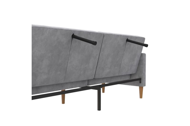 Sovesofa Lilly Lys grå, Fløyel - Lys grå, Fløyel - Møbler - Sofaer - Sovesofaer - 3 seters sovesofa
