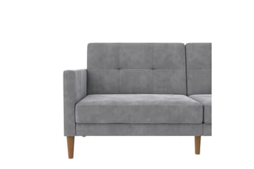 Sovesofa Lilly Lys grå, Fløyel - Lys grå, Fløyel - Møbler - Sofaer - Sovesofaer - 3 seters sovesofa