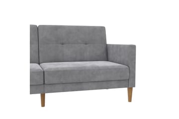 Sovesofa Lilly Lys grå, Fløyel - Lys grå, Fløyel - Møbler - Sofaer - Sovesofaer - 3 seters sovesofa