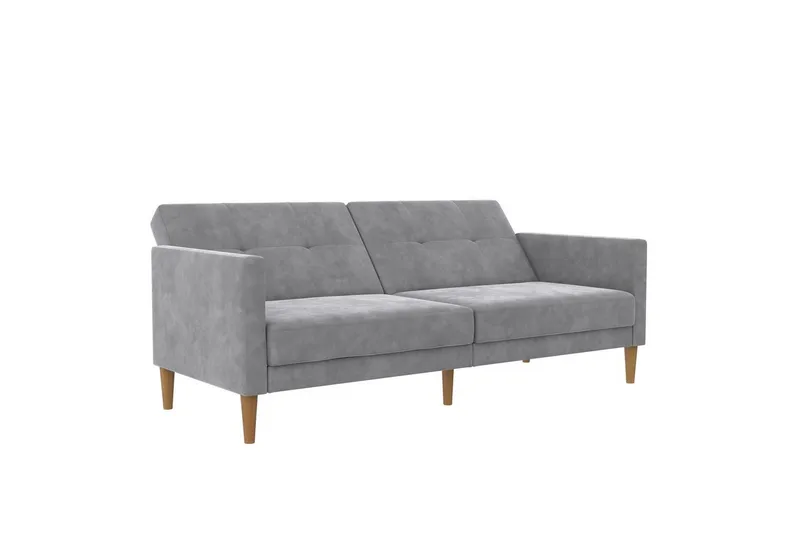 Sovesofa Lilly Lys grå, Fløyel - Lys grå, Fløyel - Møbler - Sofaer - Sovesofaer - 3 seters sovesofa