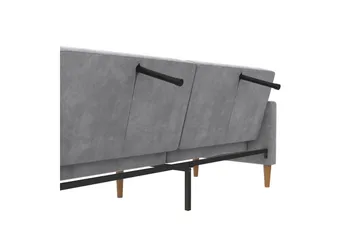 Sovesofa Lilly Lys grå, Fløyel - Lys grå, Fløyel - Møbler - Sofaer - Sovesofaer - 3 seters sovesofa