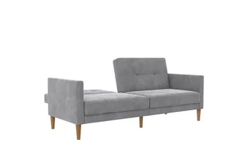 Sovesofa Lilly Lys grå, Fløyel - Lys grå, Fløyel - Møbler - Sofaer - Sovesofaer - 3 seters sovesofa