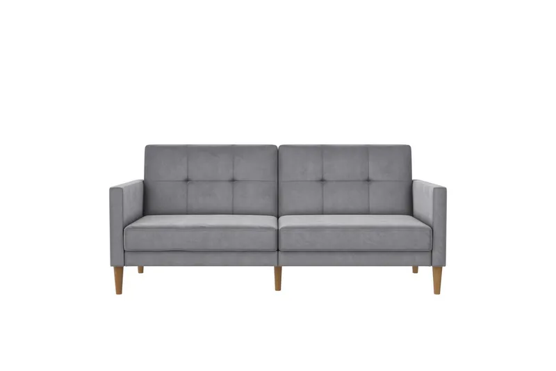 Sovesofa Lilly Lys grå, Fløyel - Lys grå, Fløyel - Møbler - Sofaer - Sovesofaer - 3 seters sovesofa