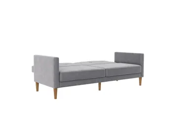 Sovesofa Lilly Lys grå, Fløyel - Lys grå, Fløyel - Møbler - Sofaer - Sovesofaer - 3 seters sovesofa