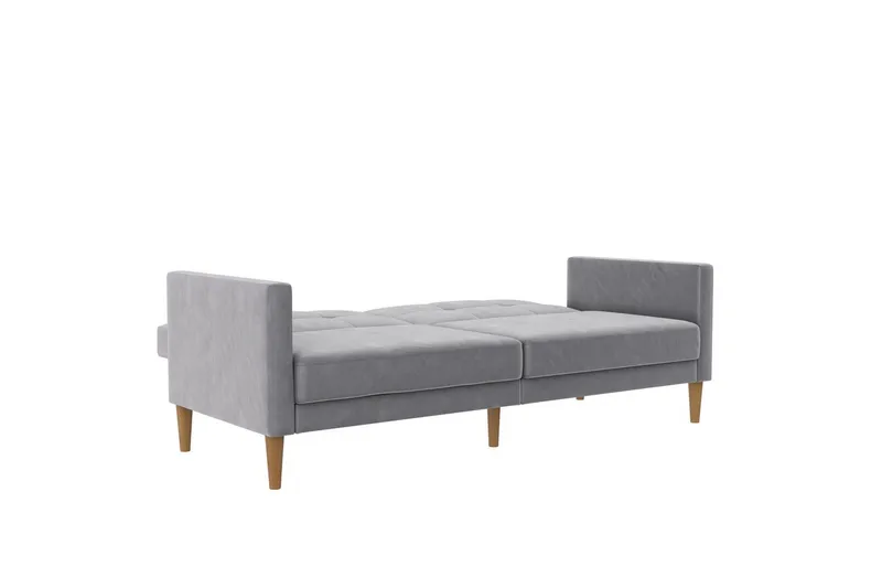 Sovesofa Lilly Lys grå, Fløyel - Lys grå, Fløyel - Møbler - Sofaer - Sovesofaer - 3 seters sovesofa