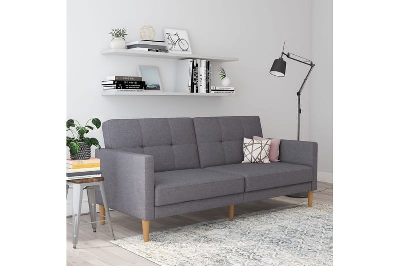 Sovesofa Lilly Lys grå, Lin - Lys grå, Lin - Møbler - Sofaer - Sovesofaer - 3 seters sovesofa