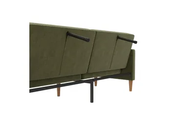 Sovesofa Lilly Olivengrønn, Fløyel - Olivengrønn, Fløyel - Møbler - Sofaer - Sovesofaer - 3 seters sovesofa