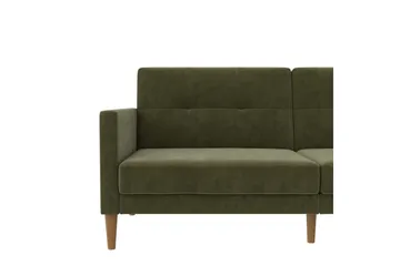 Sovesofa Lilly Olivengrønn, Fløyel - Olivengrønn, Fløyel - Møbler - Sofaer - Sovesofaer - 3 seters sovesofa
