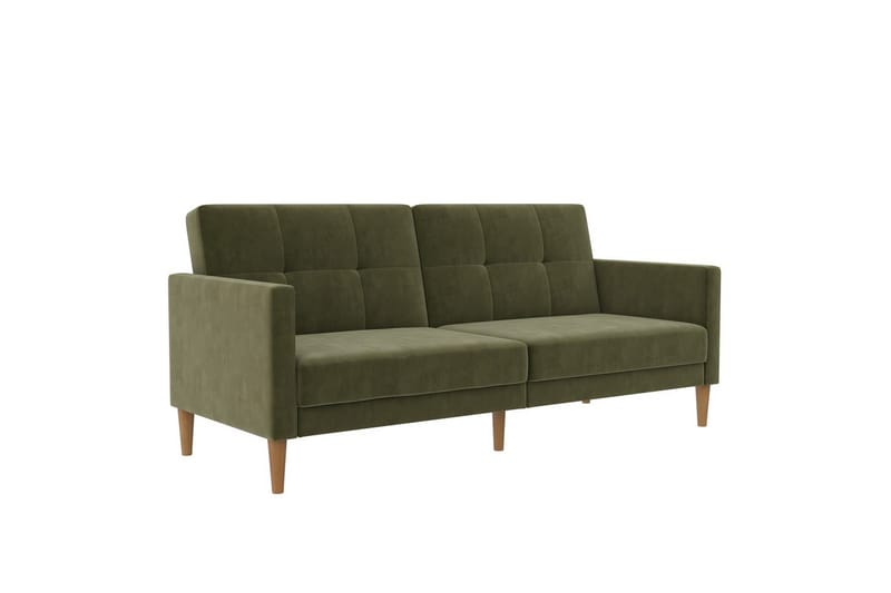 Sovesofa Lilly Olivengrønn, Fløyel - Olivengrønn, Fløyel - Møbler - Sofaer - Sovesofaer - 3 seters sovesofa