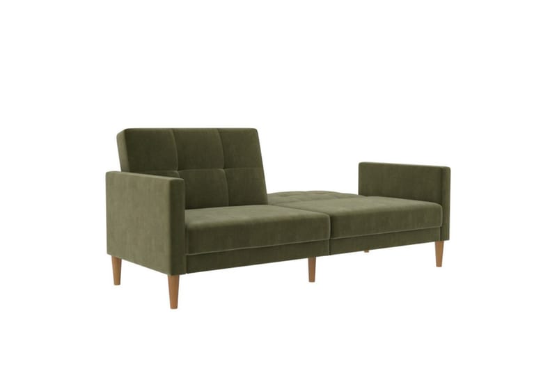 Sovesofa Lilly Olivengrønn, Fløyel - Olivengrønn, Fløyel - Møbler - Sofaer - Sovesofaer - 3 seters sovesofa