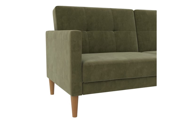 Sovesofa Lilly Olivengrønn, Fløyel - Olivengrønn, Fløyel - Møbler - Sofaer - Sovesofaer - 3 seters sovesofa