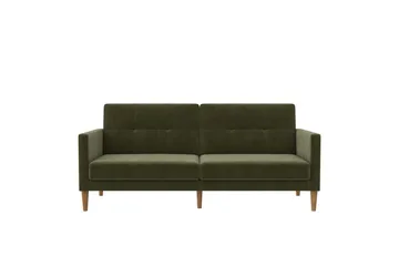 Sovesofa Lilly Olivengrønn, Fløyel - Olivengrønn, Fløyel - Møbler - Sofaer - Sovesofaer - 3 seters sovesofa