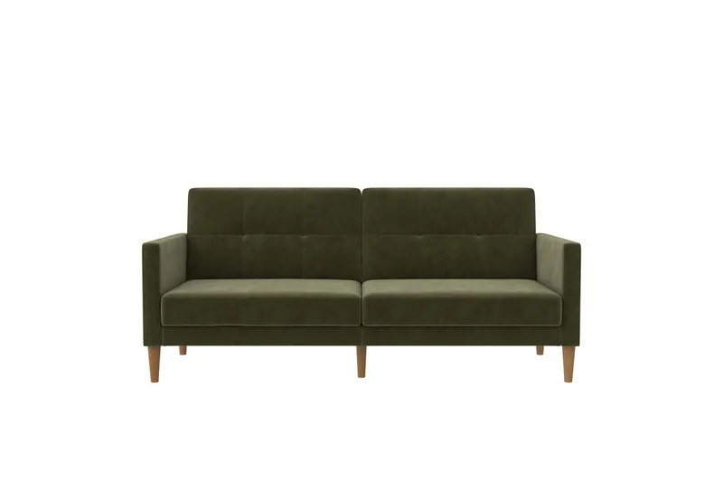 Sovesofa Lilly Olivengrønn, Fløyel - Olivengrønn, Fløyel - Møbler - Sofaer - Sovesofaer - 3 seters sovesofa