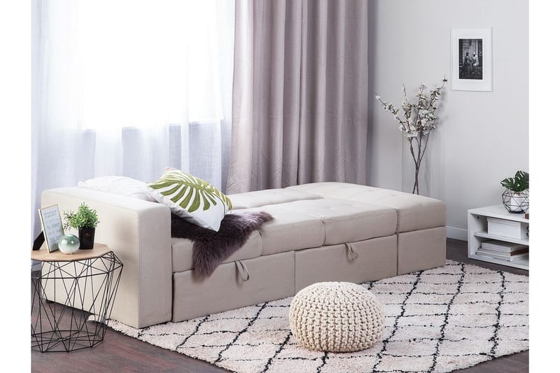 Sovesofa Loudell - Beige - Møbler - Sofaer - Sovesofaer - Langsgående sovesofa