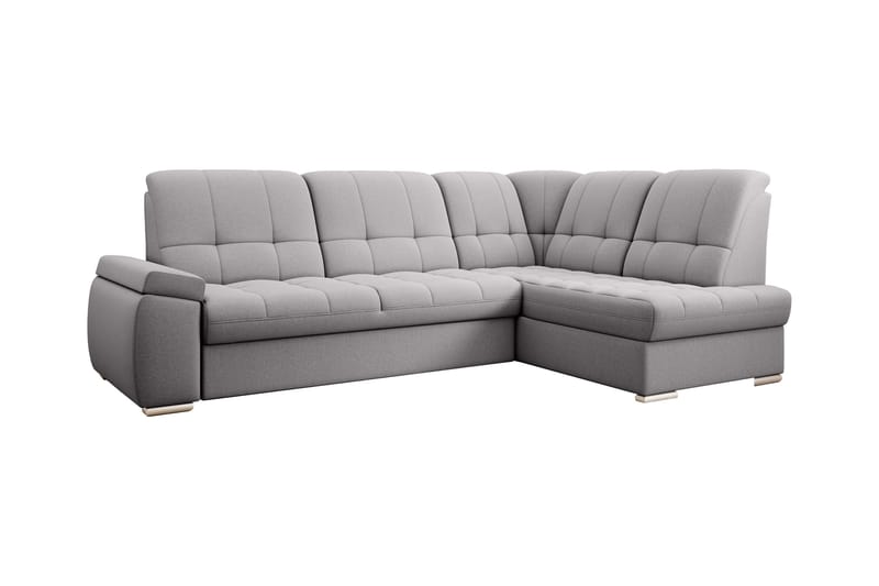 Sovesofa m. Sjeselong Amelya 3-seter - Grå - Møbler - Sofaer - Sovesofaer - Langsgående sovesofa