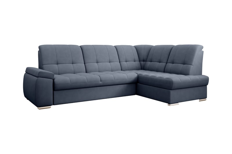 Sovesofa m. Sjeselong Amelya 3-seter - Mørkeblå - Møbler - Sofaer - Sovesofaer - Langsgående sovesofa