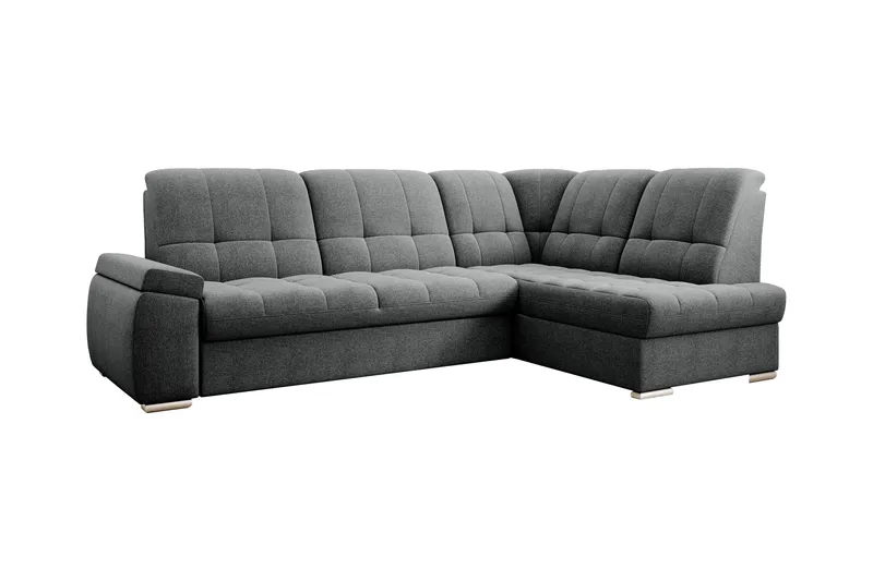 Sovesofa m. Sjeselong Amelya 3-seter - Mørkegrå - Møbler - Sofaer - Sovesofaer - Langsgående sovesofa