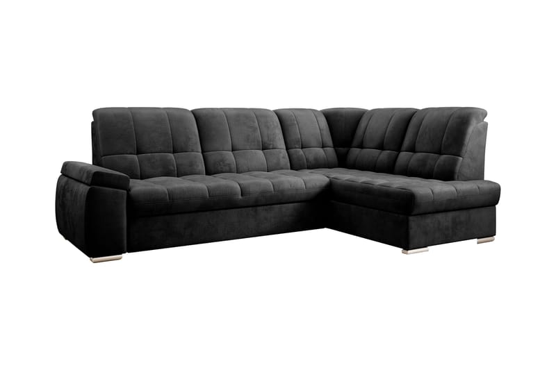 Sovesofa m. Sjeselong Amelya 3-seter - Mørkegrå - Møbler - Sofaer - Sovesofaer - Langsgående sovesofa