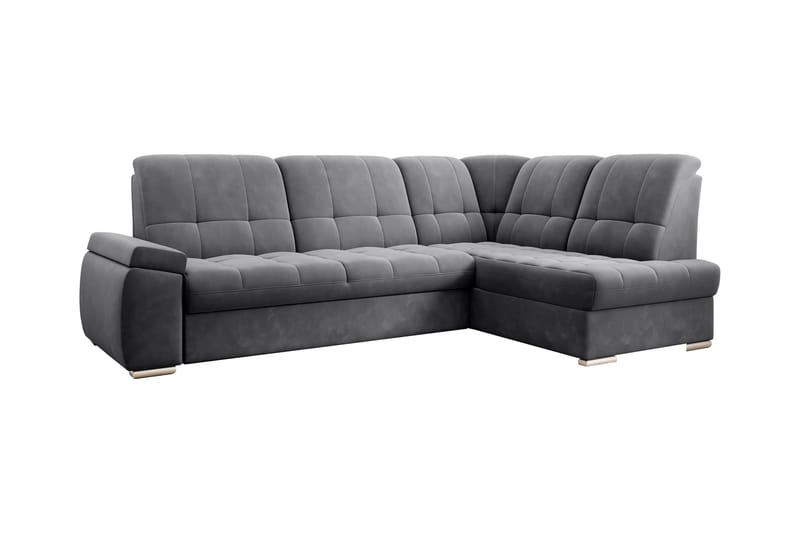 Sovesofa m. Sjeselong Amelya 3-seter - Mørkegrå - Møbler - Sofaer - Sovesofaer - Langsgående sovesofa