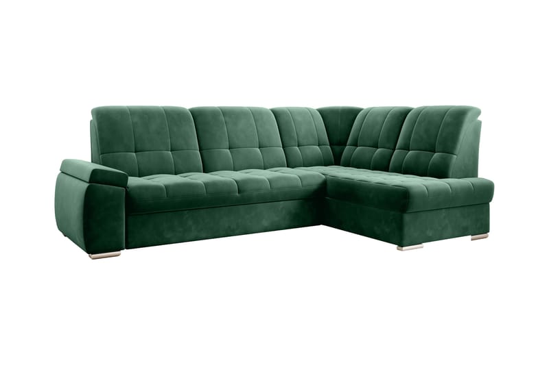 Sovesofa m. Sjeselong Amelya 3-seter - Mørkegrønn - Møbler - Sofaer - Sovesofaer - Langsgående sovesofa