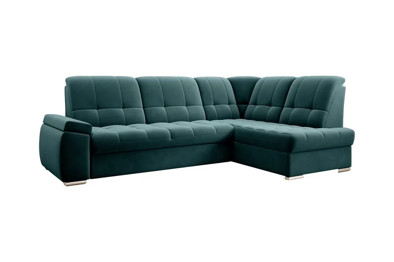 Sovesofa m. Sjeselong Amelya 3-seter - Mørkegrønn - Møbler - Sofaer - Sovesofaer - Langsgående sovesofa