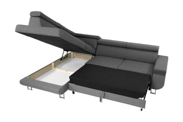 Sovesofa m. Sjeselong Argueso 3-seters L-formet - Grå - Møbler - Sofaer - Sovesofaer - Langsgående sovesofa