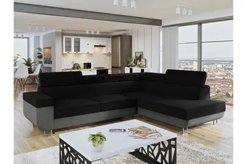 Sovesofa m. Sjeselong Argueso 3-seters L-formet - Grå - Møbler - Sofaer - Sovesofaer - Langsgående sovesofa