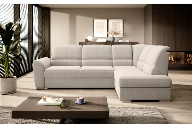 Sovesofa m. Sjeselong Keith 3-seter - Beige - Møbler - Sofaer - Sovesofaer - Langsgående sovesofa