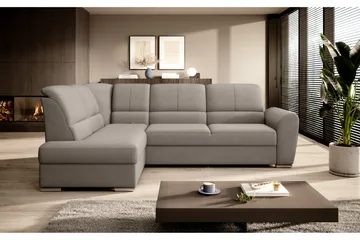 Sovesofa m. Sjeselong Keith 3-seter - Grå - Møbler - Sofaer - Sovesofaer - Langsgående sovesofa